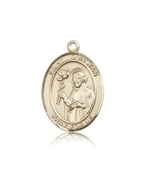 14kt Gold St. Dunstan Patron Saint Medal - Large" itemprop="image