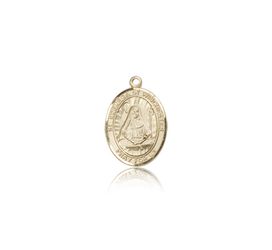 14kt Gold St. Edburga of Winchester Patron Saint Medal - Small" itemprop="image