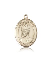 14kt Gold St. Edward the Confessor Patron Saint Medal - Large" itemprop="image