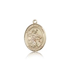 14kt Gold St. Eustachius Patron Saint Medal - Medium" itemprop="image