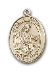 14kt Gold St. Eustachius Patron Saint Medal - Small" itemprop="image