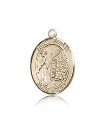 14kt Gold St. Fiacre Patron Saint Medal - Large" itemprop="image