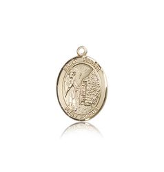 14kt Gold St. Fiacre Patron Saint Medal - Medium" itemprop="image