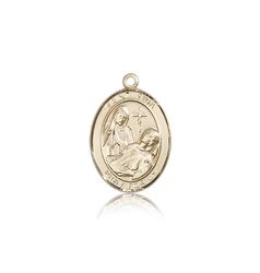 14kt Gold St. Fina Patron Saint Medal - Medium" itemprop="image