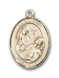 14kt Gold St. Fina Patron Saint Medal - Small" itemprop="image