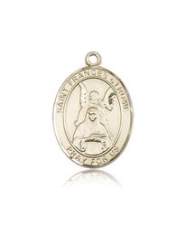 14kt Gold St. Frances Of Rome Patron Saint Medal - Large" itemprop="image