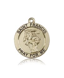 14kt Gold St. Francis Medal" itemprop="image