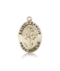 14kt Gold St. Francis of Assisi Medal" itemprop="image