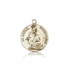 14kt Gold St. Gabriel of the Blessid Virgin Medal" itemprop="image