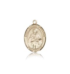 14kt Gold St. Gabriel Possenti Patron Saint Medal - Medium" itemprop="image