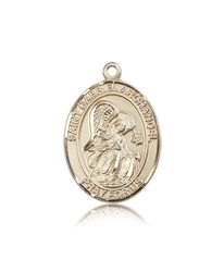 14kt Gold St. Gabriel the Archangel Patron Saint Medal - Large" itemprop="image