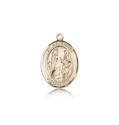 14kt Gold St. Genevieve Patron Saint Medal - Medium" itemprop="image