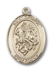 14kt Gold St. George/Paratrooper Patron Saint Medal - Large" itemprop="image