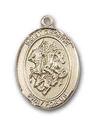 14kt Gold St. George/Paratrooper Patron Saint Medal - Medium" itemprop="image