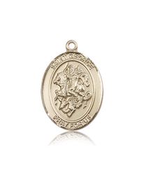 14kt Gold St. George Patron Saint Medal - Large" itemprop="image