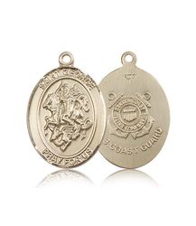 14kt Gold St. George Patron Saint Medal - Large" itemprop="image