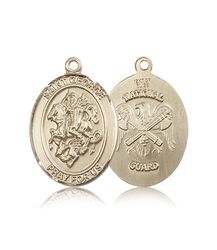 14kt Gold St. George Patron Saint Medal - Large" itemprop="image