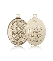 14kt Gold St. George Patron Saint Medal - Large" itemprop="image