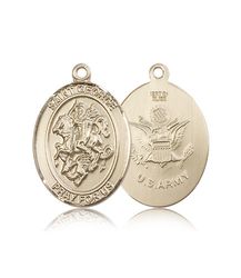 14kt Gold St. George Patron Saint Medal - Large" itemprop="image