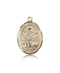 14kt Gold St. Germaine Cousin Patron Saint Medal - Large" itemprop="image