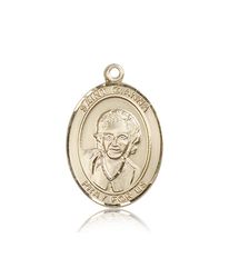 14kt Gold St. Gianna Patron Saint Medal - Large" itemprop="image