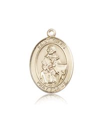 14kt Gold St. Giles Patron Saint Medal - Large" itemprop="image