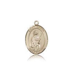 14kt Gold St. Grace Patron Saint Medal - Medium" itemprop="image