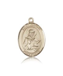 14kt Gold St. Isidore of Seville Patron Saint Medal - Large" itemprop="image