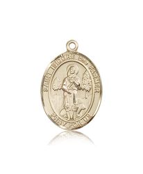 14kt Gold St. Isidore the Farmer Patron Saint Medal - Large" itemprop="image