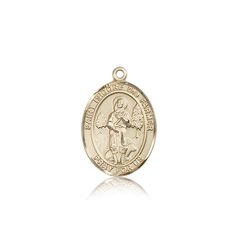 14kt Gold St. Isidore the Farmer Patron Saint Medal - Medium" itemprop="image