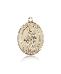 14kt Gold St. Jane of Valois Patron Saint Medal - Large" itemprop="image