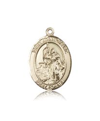 14kt Gold St. Joan of Arc Patron Saint Medal - Large" itemprop="image