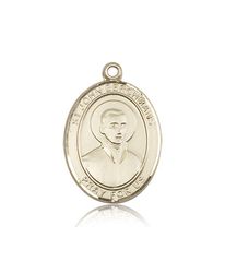 14kt Gold St. John Berchmans Patron Saint Medal - Large" itemprop="image