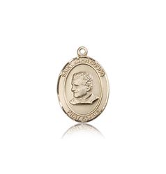 14kt Gold St. John Bosco Patron Saint Medal - Medium" itemprop="image