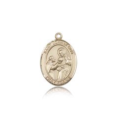 14kt Gold St. John of God Patron Saint Medal - Medium" itemprop="image