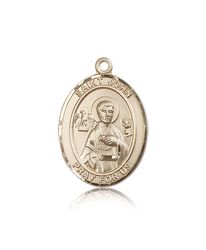 14kt Gold St. John the Apostle Patron Saint Medal - Large" itemprop="image