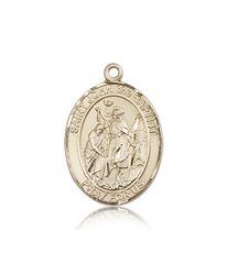 14kt Gold St. John the Baptist Patron Saint Medal - Large" itemprop="image