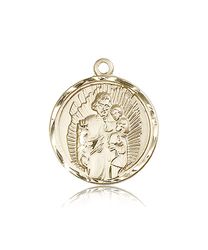 14kt Gold St. Joseph Medal" itemprop="image