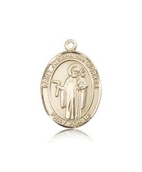 14kt Gold St. Joseph The Worker Patron Saint Medal - Large" itemprop="image