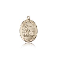 14kt Gold St. Joshua Patron Saint Medal - Medium" itemprop="image