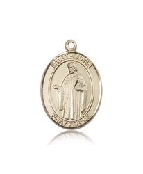 14kt Gold St. Justin Patron Saint Medal - Large" itemprop="image