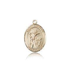 14kt Gold St. Kenneth Patron Saint Medal - Medium" itemprop="image