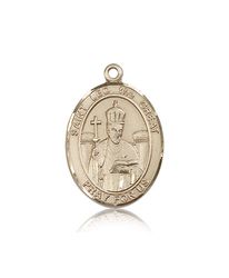 14kt Gold St. Leo the Great Patron Saint Medal - Large" itemprop="image