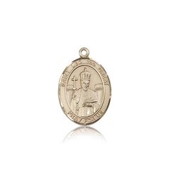 14kt Gold St. Leo the Great Patron Saint Medal - Medium" itemprop="image