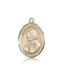 14kt Gold St. Luigi Orione Patron Saint Medal - Large" itemprop="image