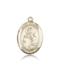 14kt Gold St. Marina Patron Saint Medal - Large" itemprop="image
