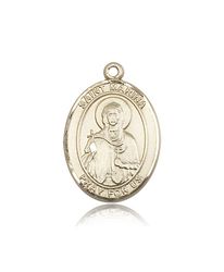 14kt Gold St. Marina Patron Saint Medal - Large" itemprop="image