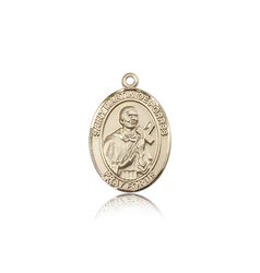14kt Gold St. Martin De Porres Patron Saint Medal - Medium" itemprop="image