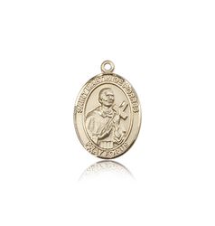 14kt Gold St. Martin De Porres Patron Saint Medal - Medium" itemprop="image