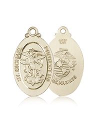 14kt Gold St. Michael / Marines Medal" itemprop="image